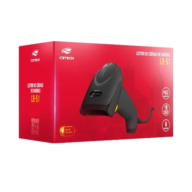 Leitor de Código de Barras C3Tech LB-51BK (1D)(DanfeNFE)(Boletos Bancários) - WZetta - Foto 5