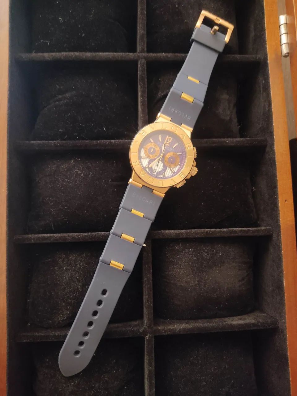 Relógio BULGARI DIAGONO CRONOGRAFO, quartz com pulseira Azul - Foto 2