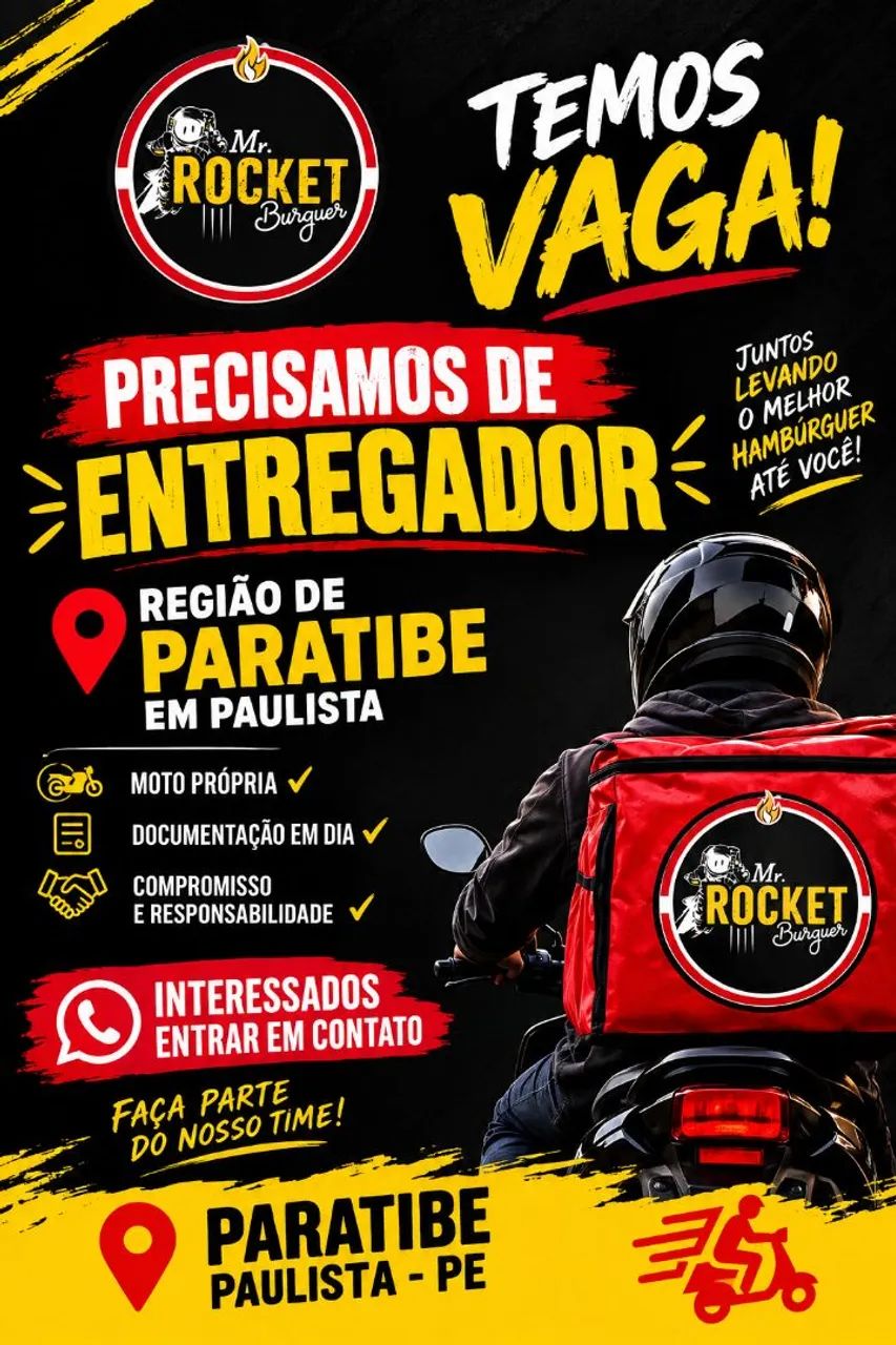 Vaga para entregador 