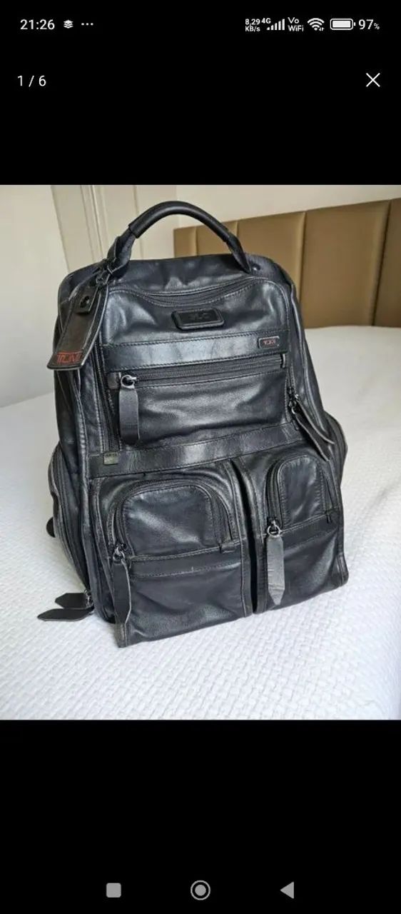 Mochila Tumi de couro legítimo 