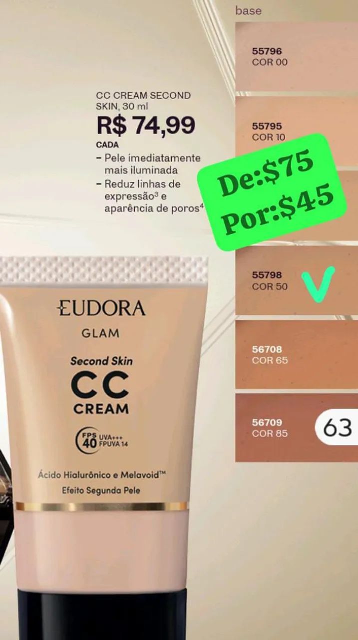 Base Eudora Glam cor 50