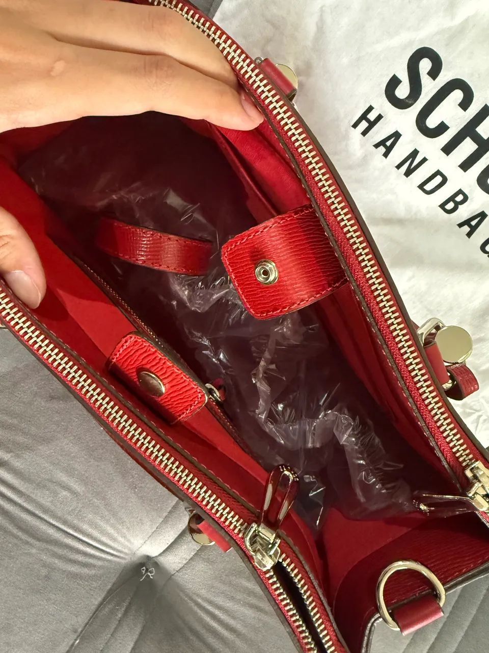 Bolsa schutz lorena classic vermelha - Foto 3