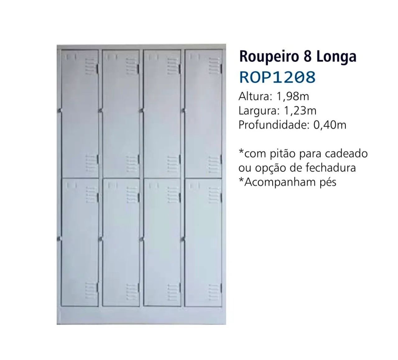 Roupeiro 8 portas longas 