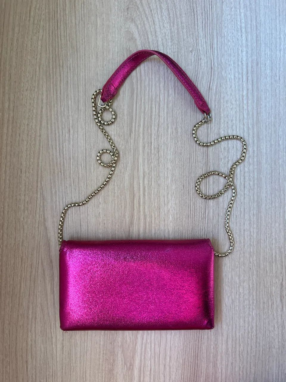 Bolsa Zara metálica rosa  - Foto 2