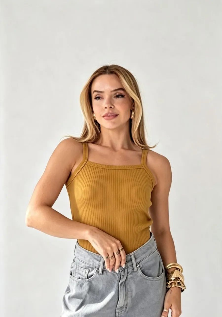 Blusas malha canelada kit de 5 blusas - Foto 4