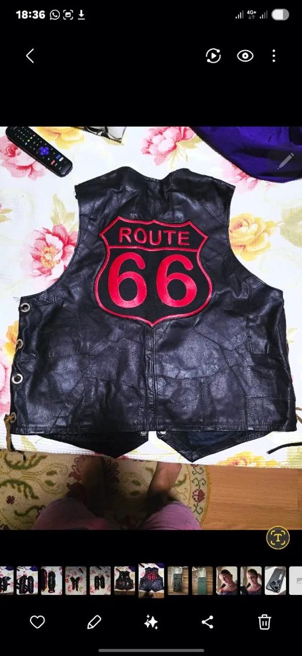 Colete de couro motociclista