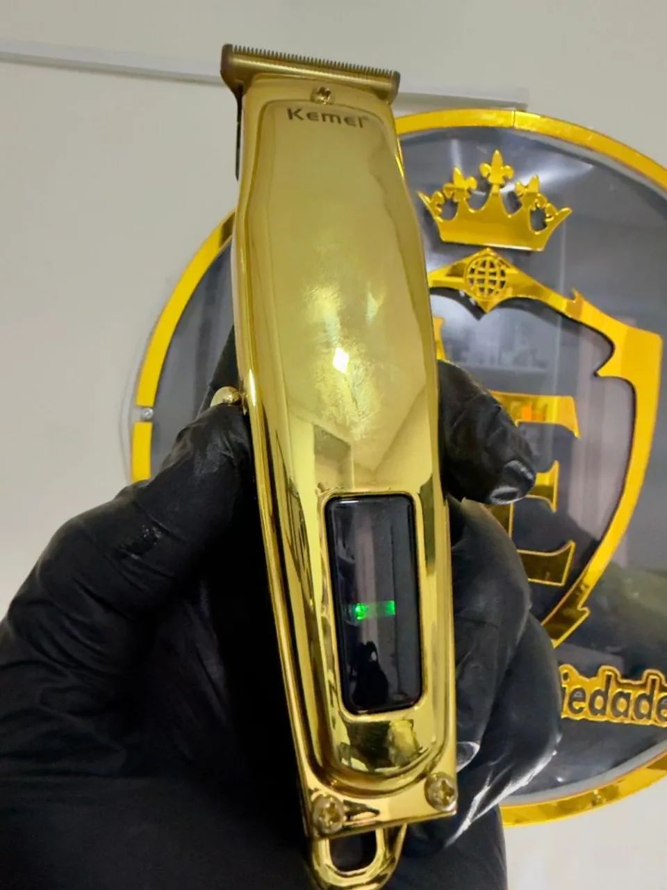 Máquina de acabamento Kemei dourada e prata - Foto 3