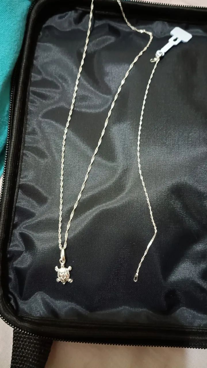 Corrente de prata com pingente 