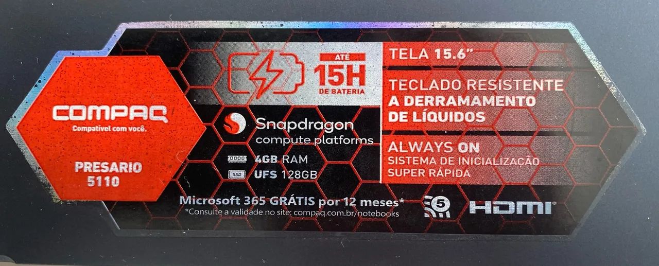 Vendo Notebook Compaq Presario Snapdrqgon - Foto 3