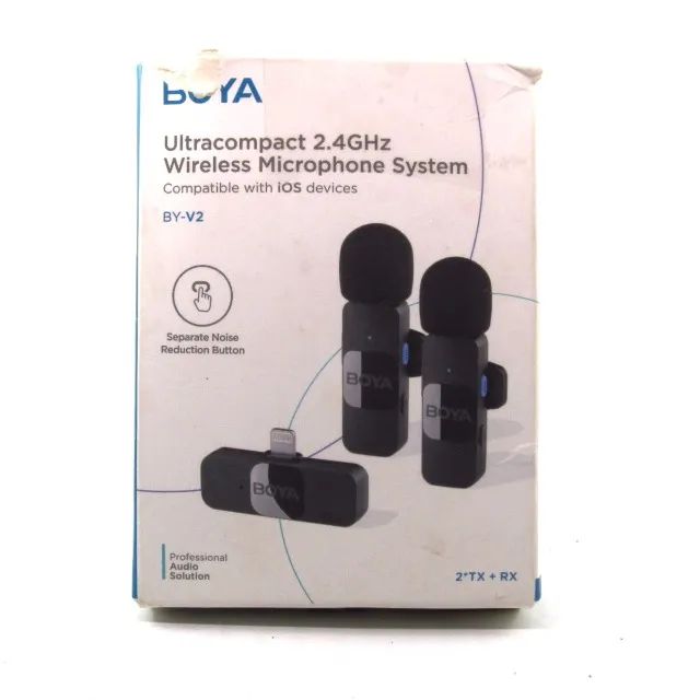  Microfone Sem Fio Lapela Boya BY-V2 iPhone iPad Profissional - Foto 5