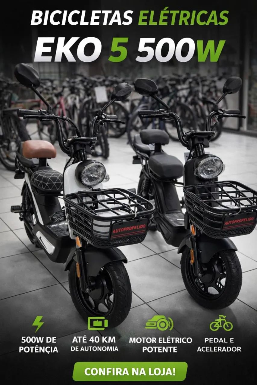 Bicicleta eletrônica duos eko 5 500 Wats 