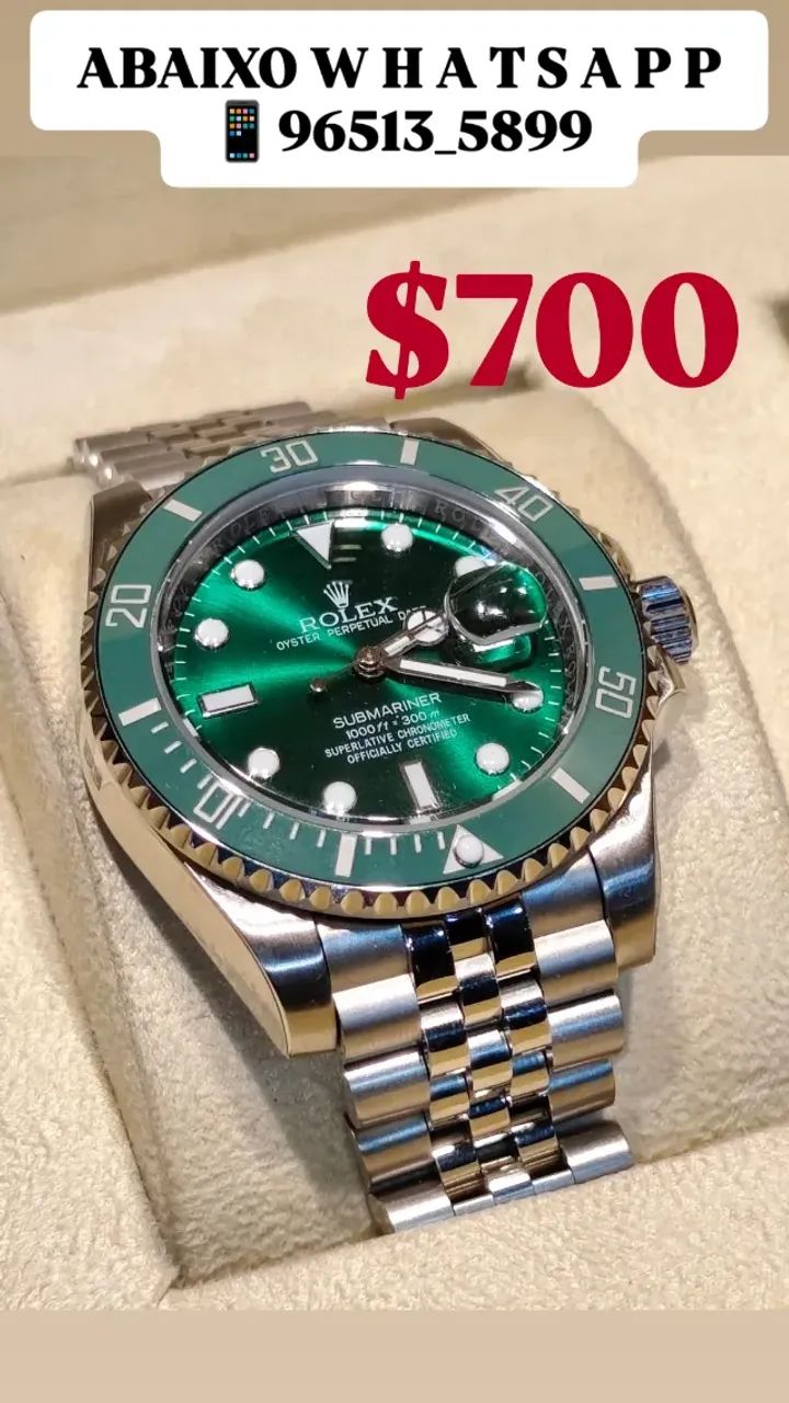 Relógio ROLEX AUTOMÁTICO - MODELO SUBMARINER HULK PULSEIRA JUBILEU - Foto 3