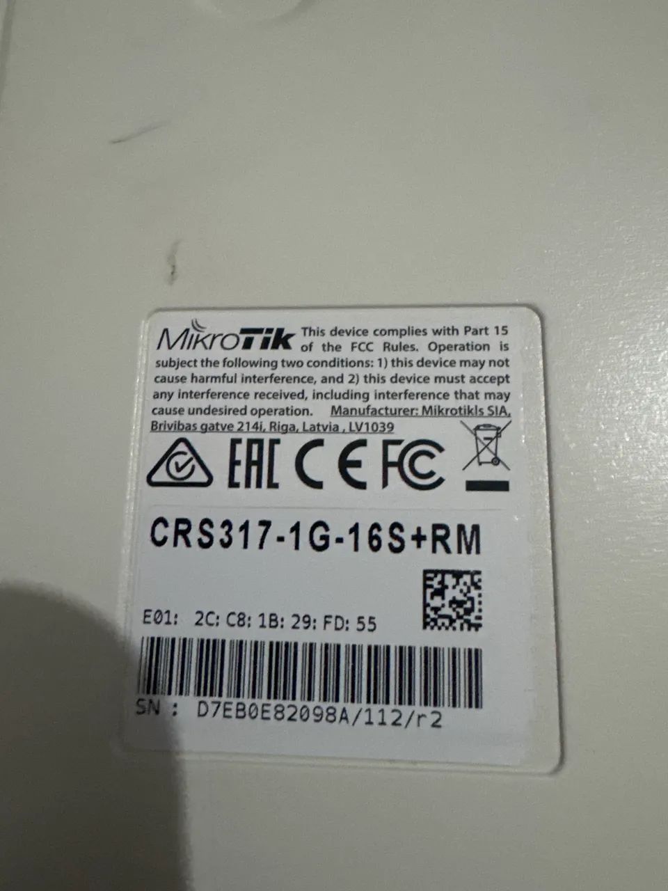 MikroTik CRS 317-1G-16S+RM