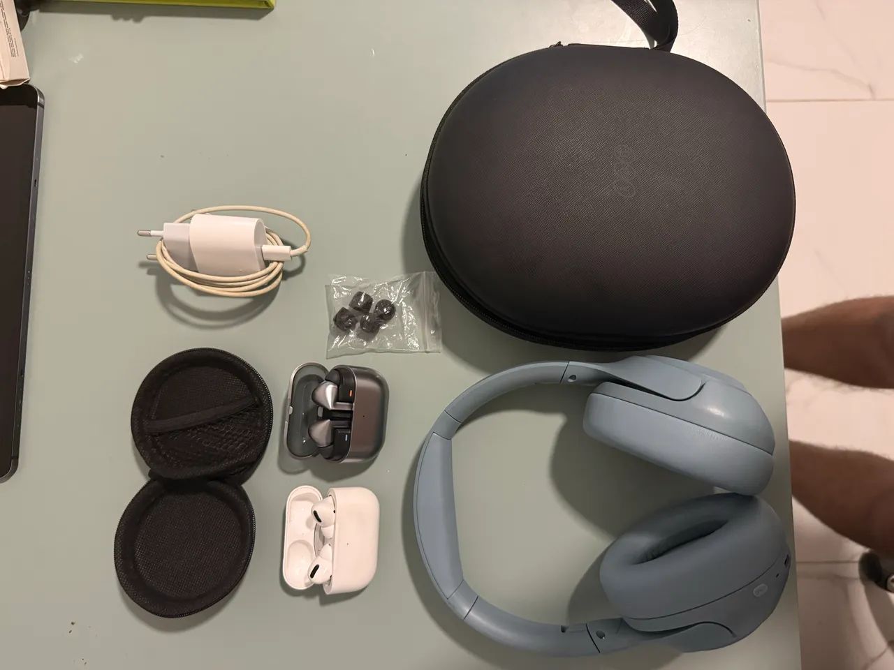 AirPods Pro 1ª Geração + Galaxy Buds + Headphone Bluetooth Azul com Case - Foto 2