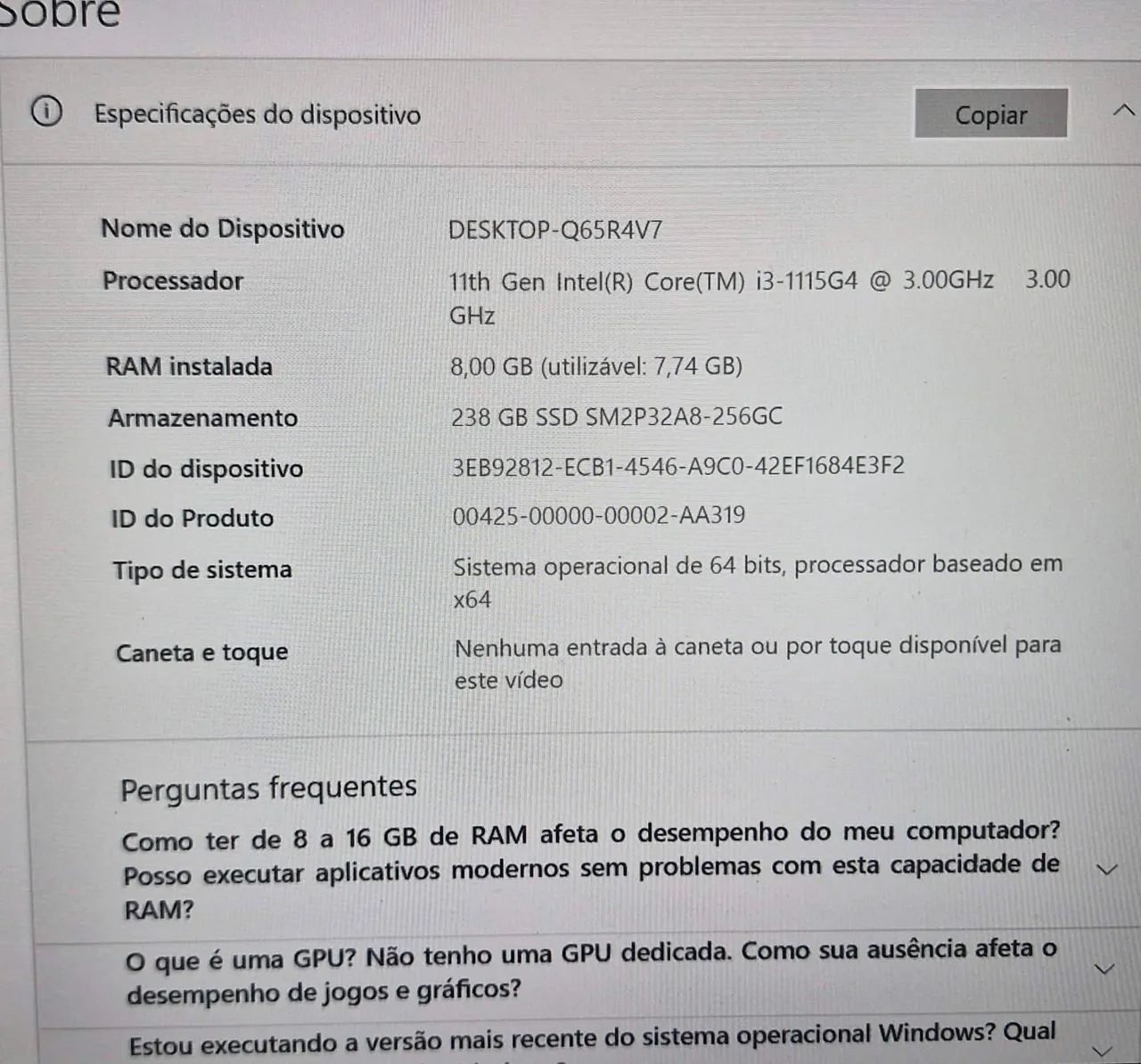 Notebook VAIO FE15 i3 11ª Geração - Rápido e Conservado - Foto 5