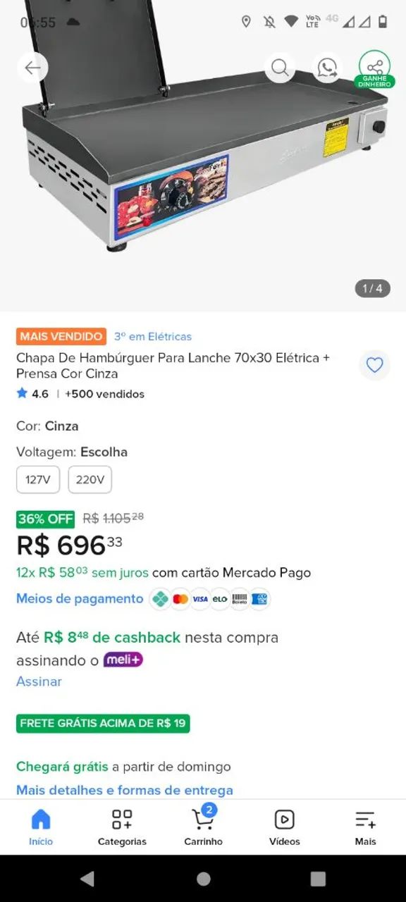Chapa elétrica profissional  - Foto 3