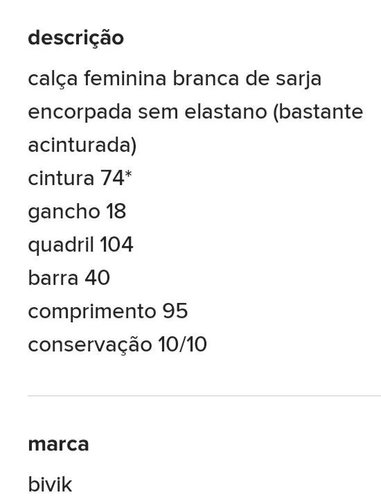 Calça Bivik branca tamanho 38 - Foto 5