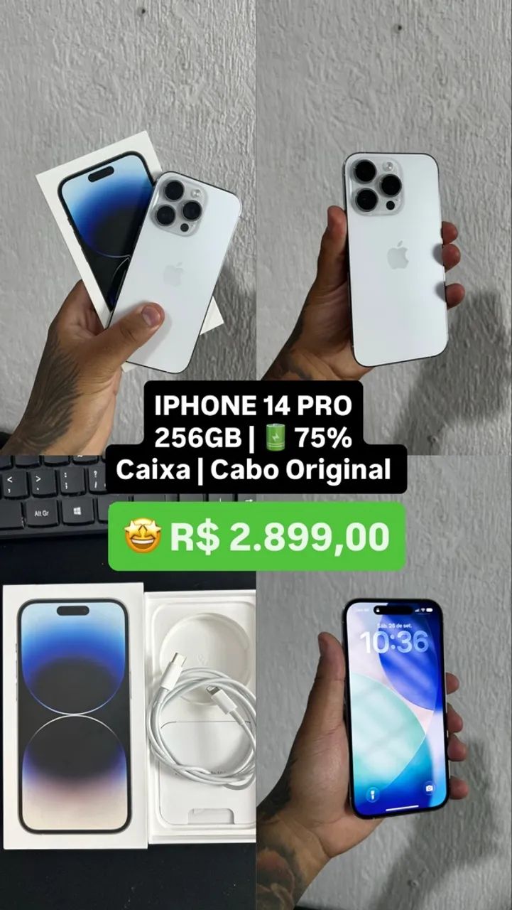 IPHONE 14 PRO 256GB 75% - Celulares e Smartphones - Ferrazópolis
