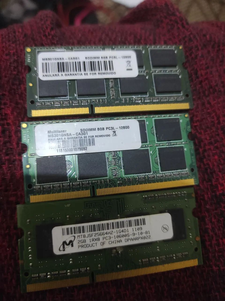 3 pente de 8 GB de memória de notebook 