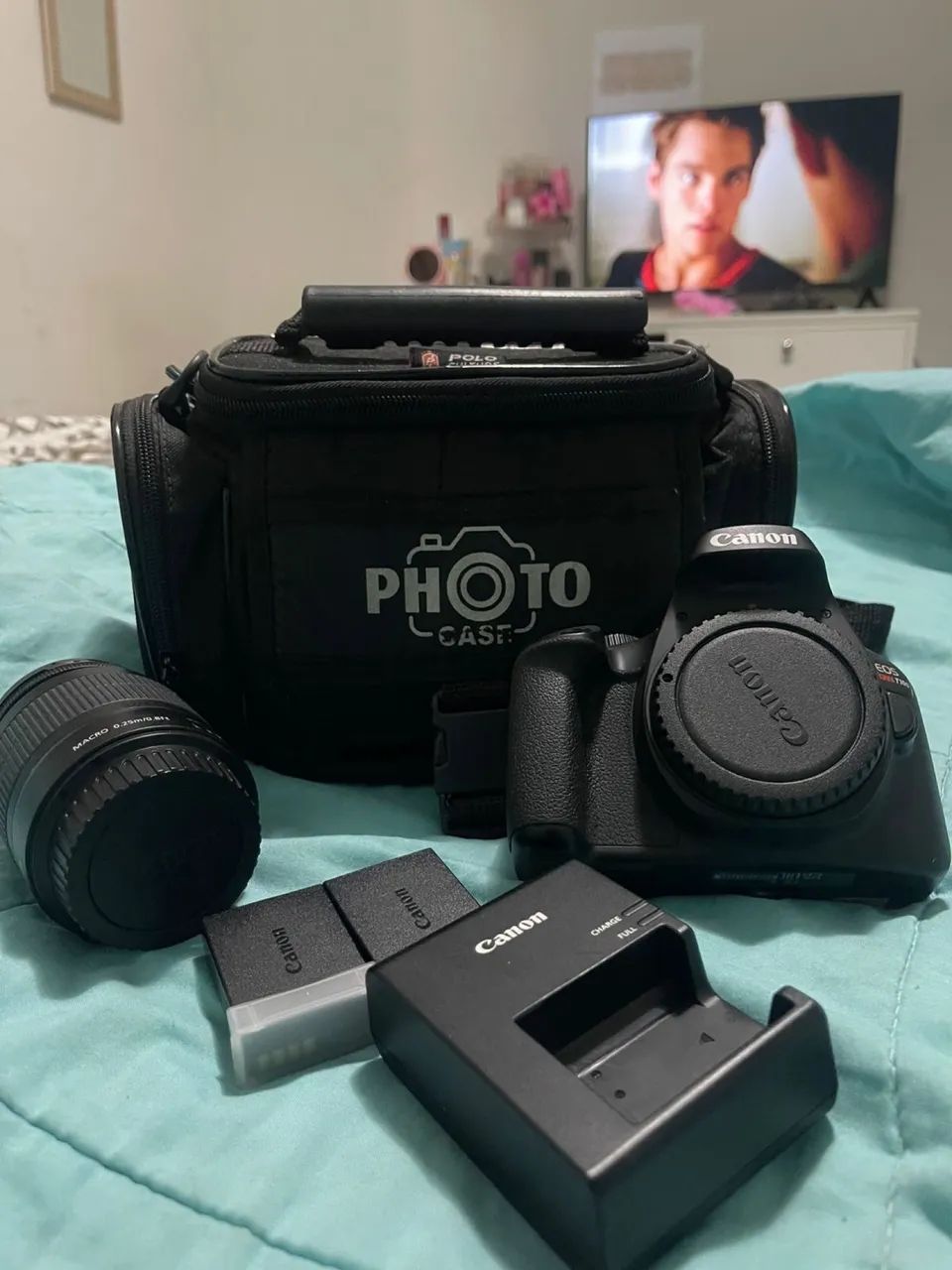 Câmera Cânon EOS Rebel T100 - Kit completo + Acessórios Originais