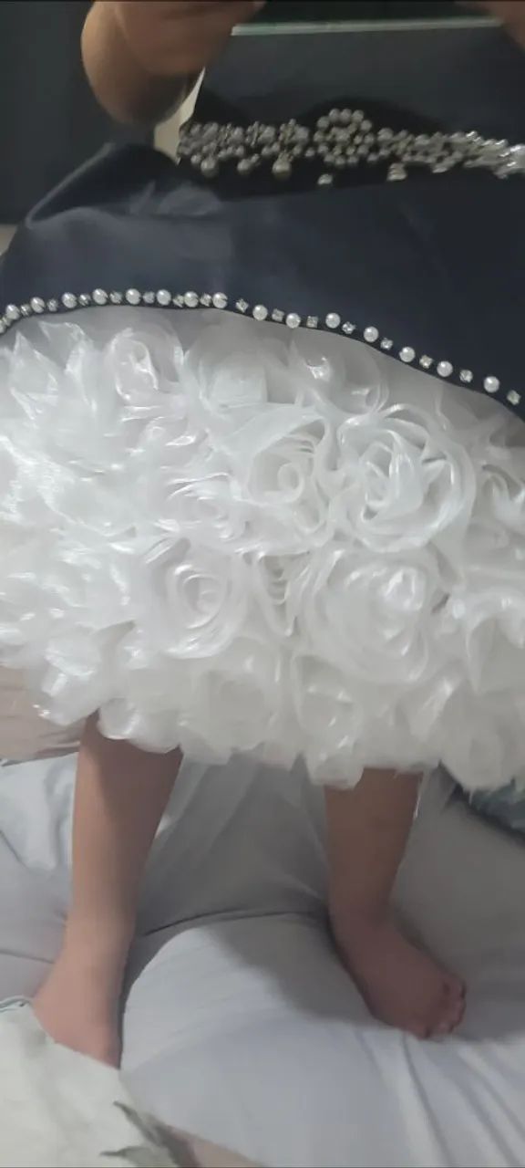 Vestido daminha preto e branco estilo imperial bridgerton para festa, dama, daminha. - Foto 6