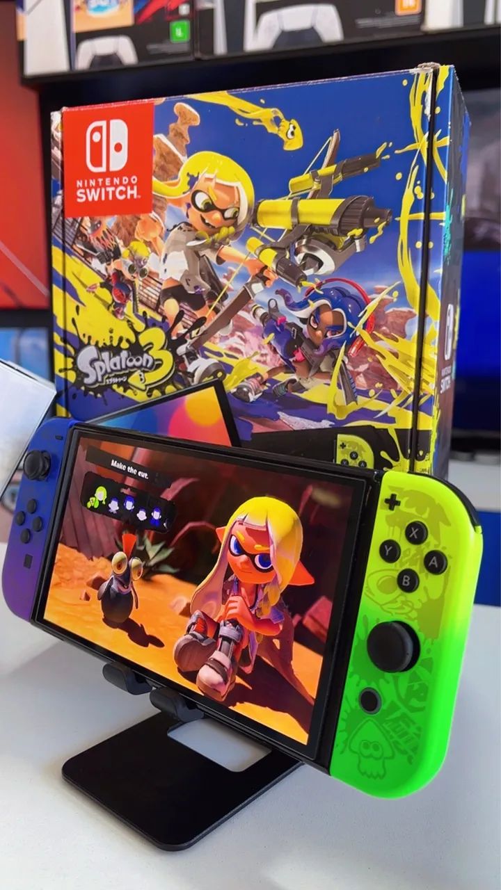 Nintendo Switch Oled Edição Splatoon Desbloqueado - Foto 3