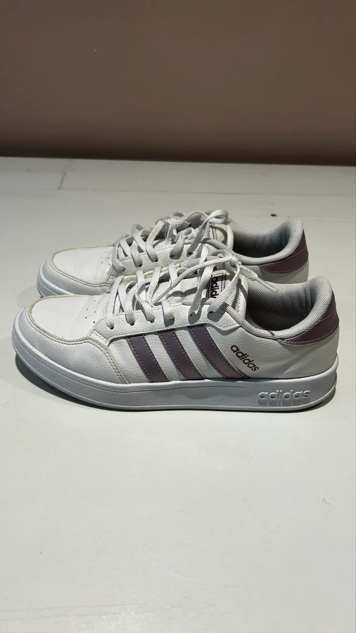  Tênis Adidas Breaknet Feminino Branco e Lilás - Foto 2