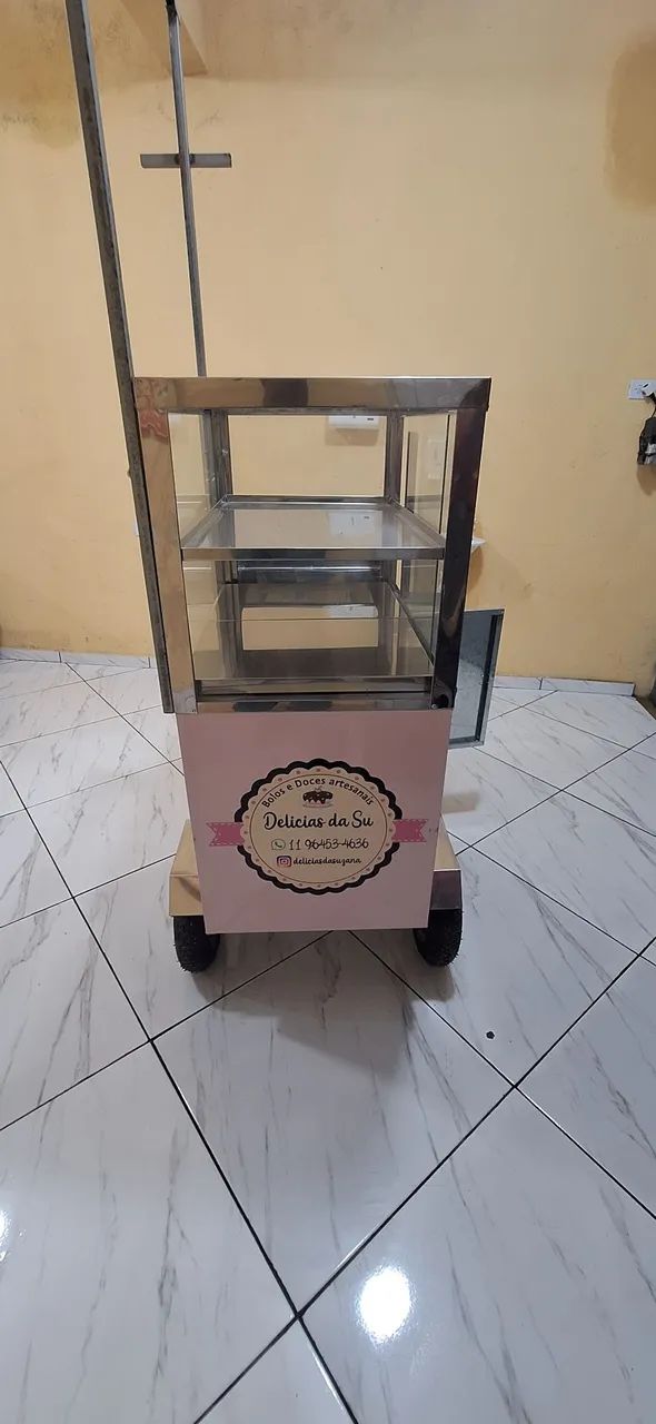 Carrinho de bolo e doce inox  - Foto 3