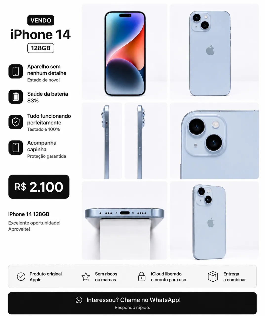 iPhone 14 Pro 128gb - Celulares e Smartphones - Jandaia do Sul