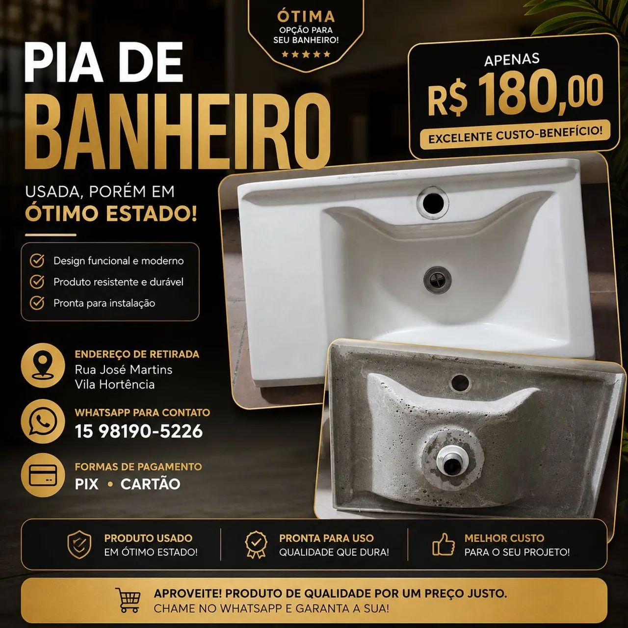PIA PARA BANHEIRO 