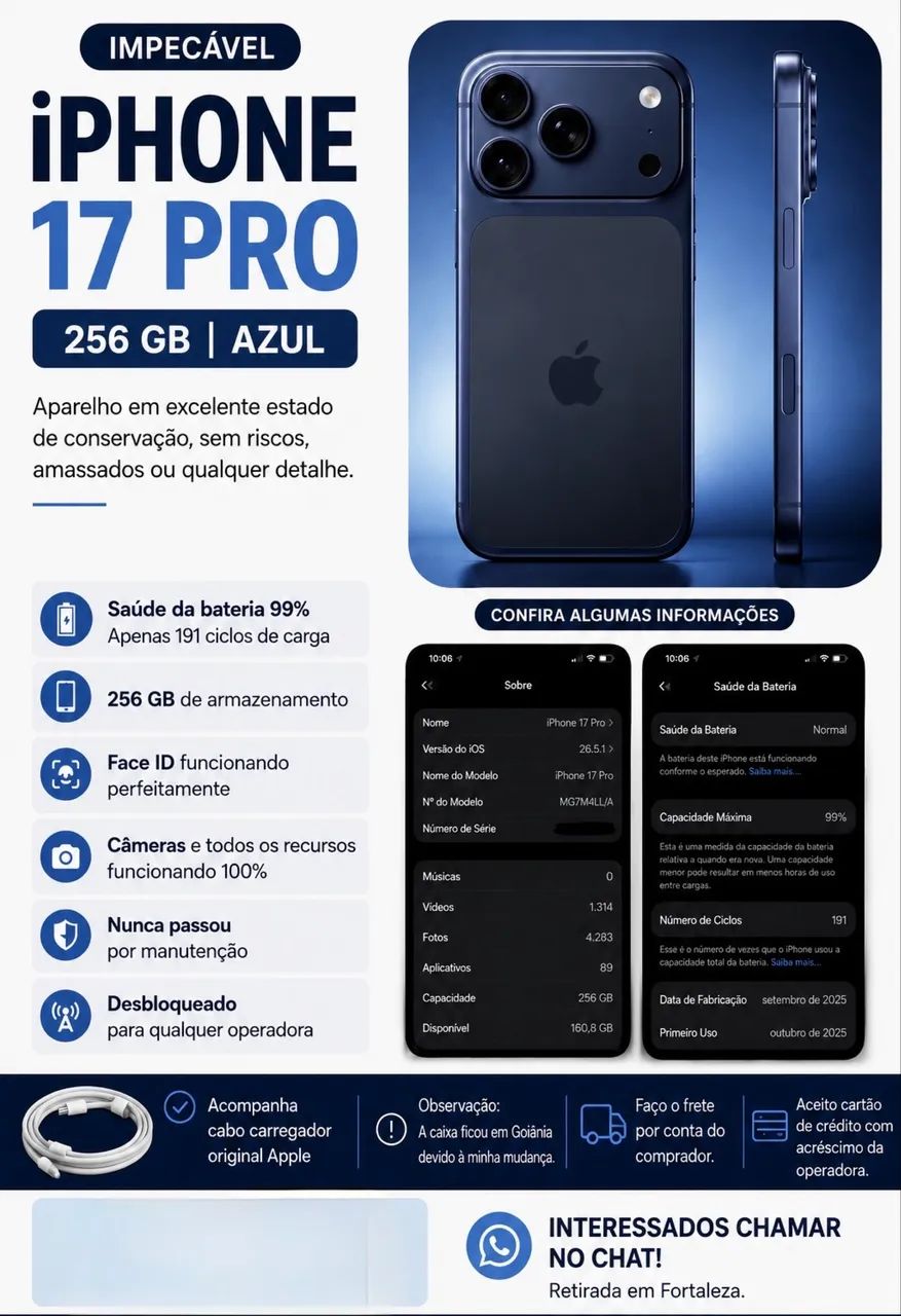 iPhone 17 pro 256G Azul GARANTIA APPLE - Foto 5