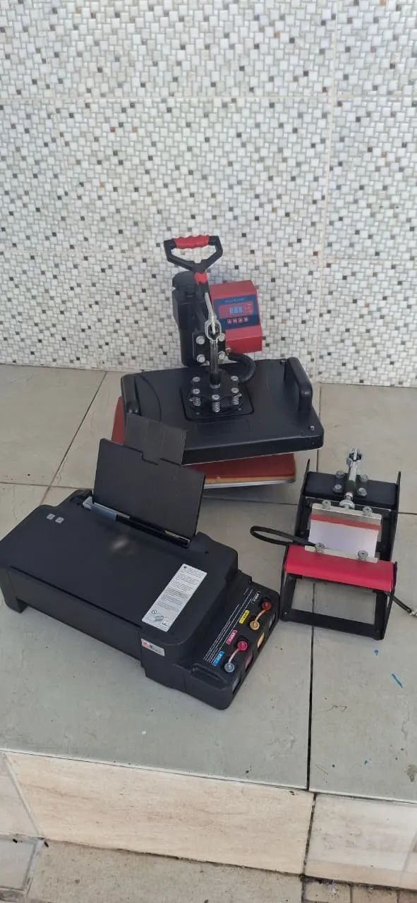 Prensa completa de Sublimação + Impressora + Materiais - Foto 3