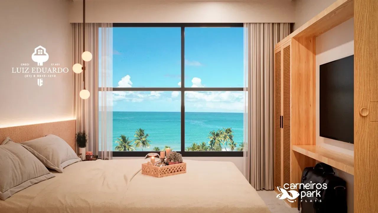 PRAIA DOS CARNEIROS - FLAT 25 m² A 50 m do mar com lazer completo e próx. ao parque aquáti - Foto 6