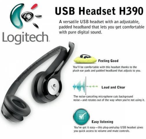 Fone Logitech H390 Usb Call Center Pc Console - Foto 3