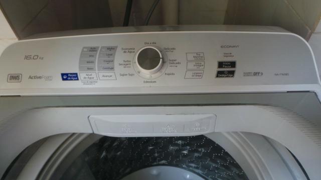 Máquina de lavar panasonic 16kg active foam modelo f16085 pouco uso - Foto 4