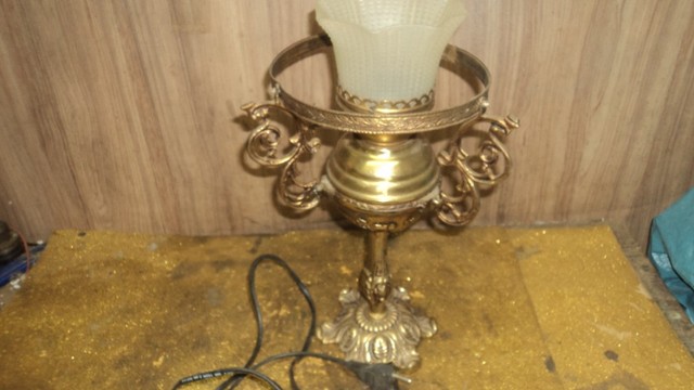 luminaria antiga bronze  com cupula vidro ///,,cada peça //// - Foto 2