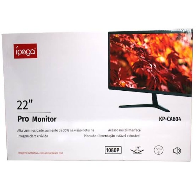 Monitor Led 22P polegadas com Alto Falantes HD 1080p Ipega KP-CA604 - Foto 2