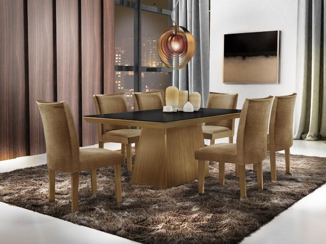 Sala mesa jantar com 6 cadeiras tampo de vidro  - Foto 2