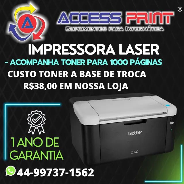 Impresora Brother HL1212W Laser Monocromática Wifi Usb + Toner