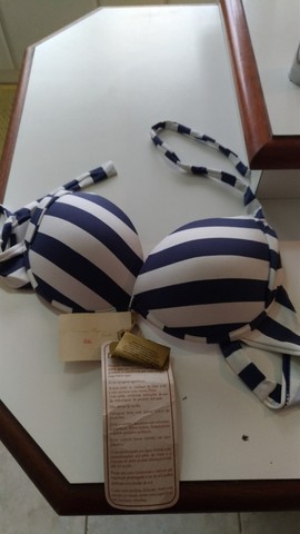 Biquini Morena Rosa Azul e Branco Tam. M - Foto 4