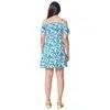 vestido feminino open shoulder floral manga curta estampado off white - Foto 3