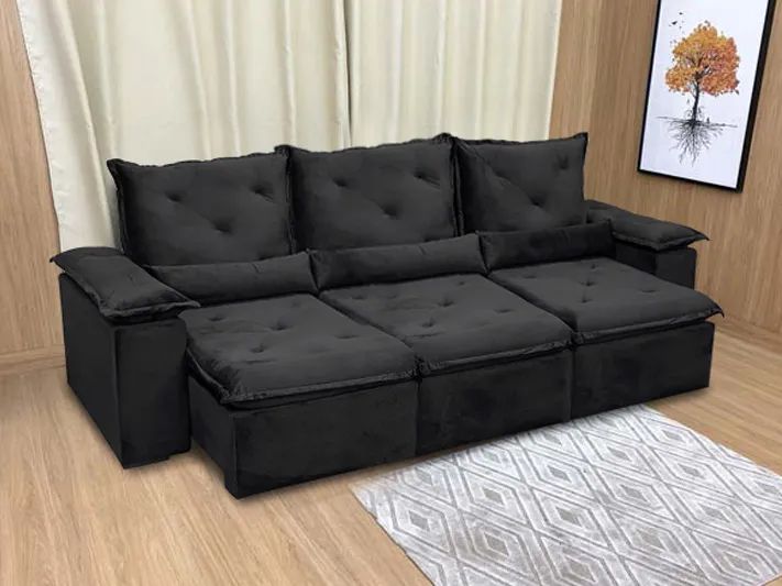 Sofá Retrátil Reclinável Safira 2,70m Premium a653 - Foto 2