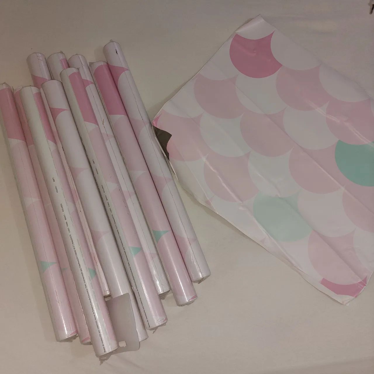10 rolos de papel de parede, escama de sereia