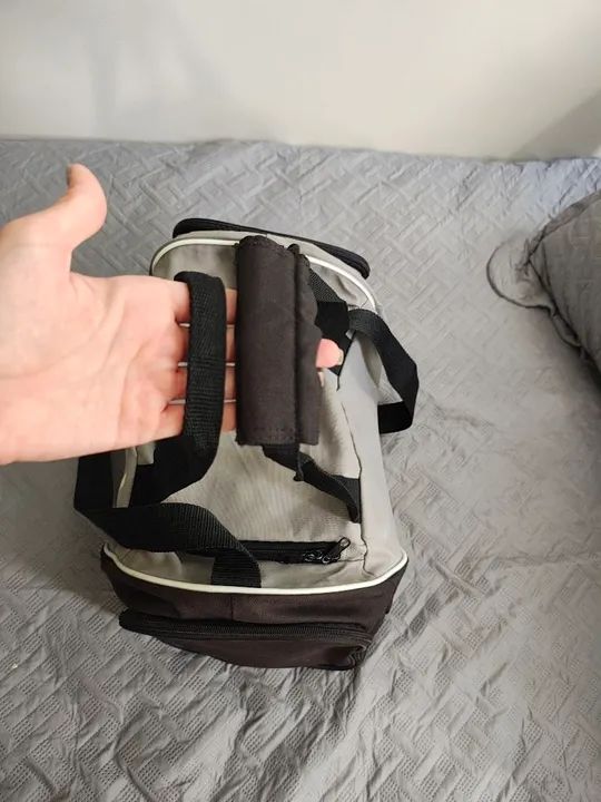 Bolsa Puma Cinza e Preta Pequena - Foto 5