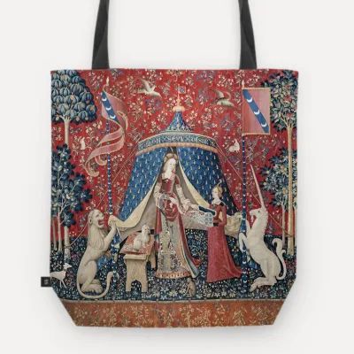 bolsa Ecobag tapeçaria A Dama e o Unicórnio leia a descrição