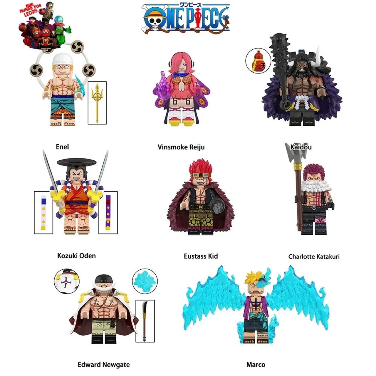 One Piece MiniFigure blocos de montar Luffy chapéu de Palha 