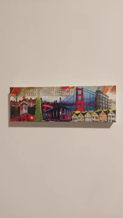 Quadro horizontal San Francisco colorido - 27 x 15 cm