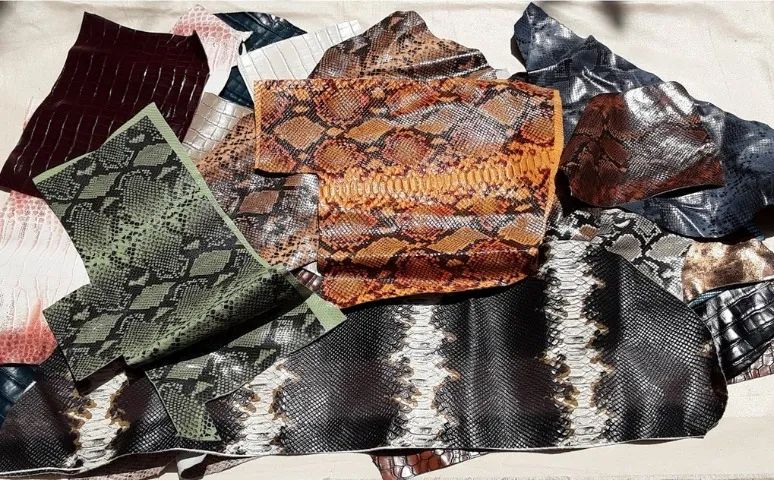 2kg Retalhos Couro Legítimo Estampados