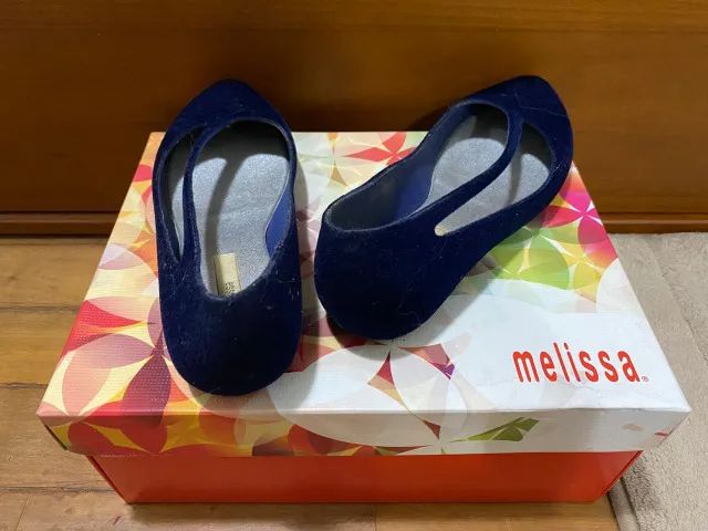 Sapatilha Melissa Azul Marinho - Flocada - Tam. 35 - Com Caixa - Foto 2