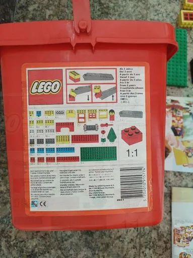 Lego Basic 1577 (made in italy) com balde vermelho original  - Foto 2